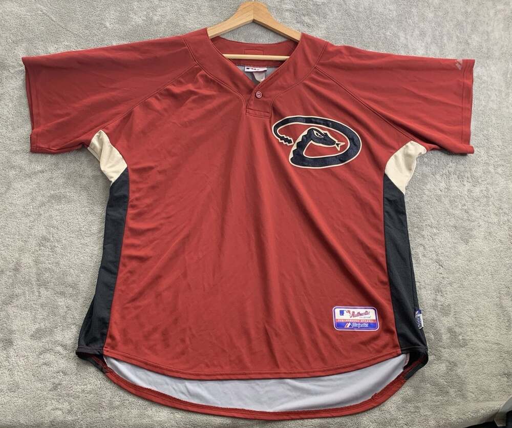 Majestic Jersey Mens XXL Arizona Diamondbacks Baseball Red Authentic MLB Vintage